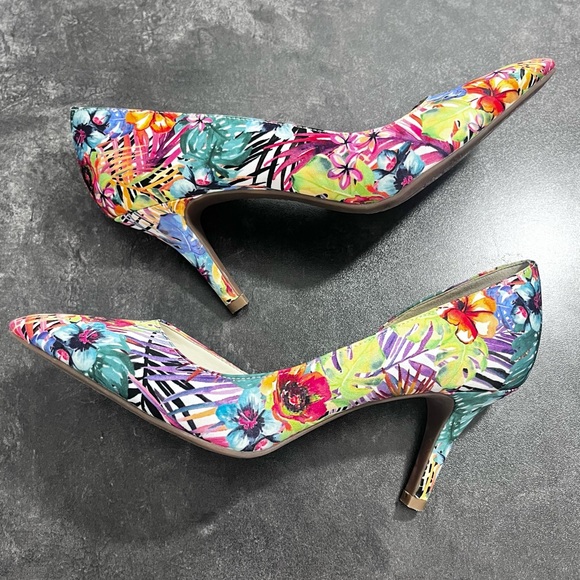 Anne Klein Shoes - Anne Klein Women’s Multicolor Floral Pumps Heels Spring I-Flex Size 8